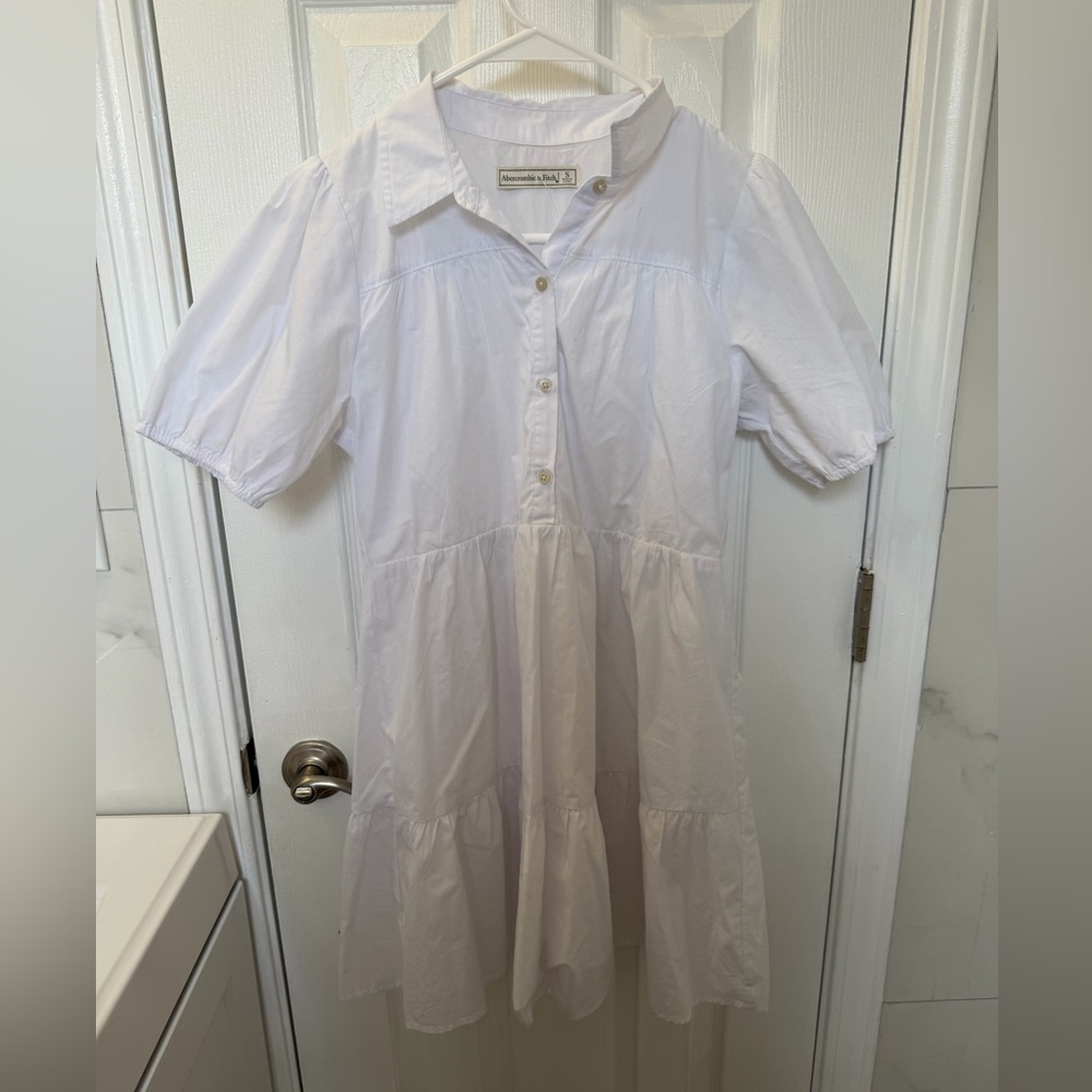 Abercrombie & Fitch White Mini Baby Doll Dress